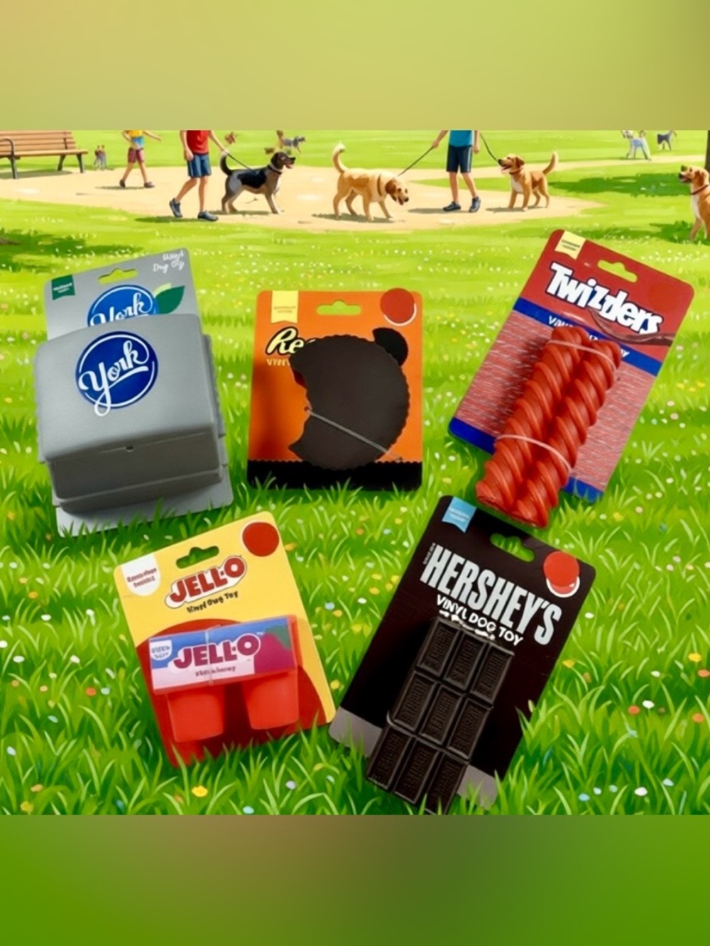 Dog Toy Set of 5 Treat Candy Theme Fun for Small Dog Chew Presents